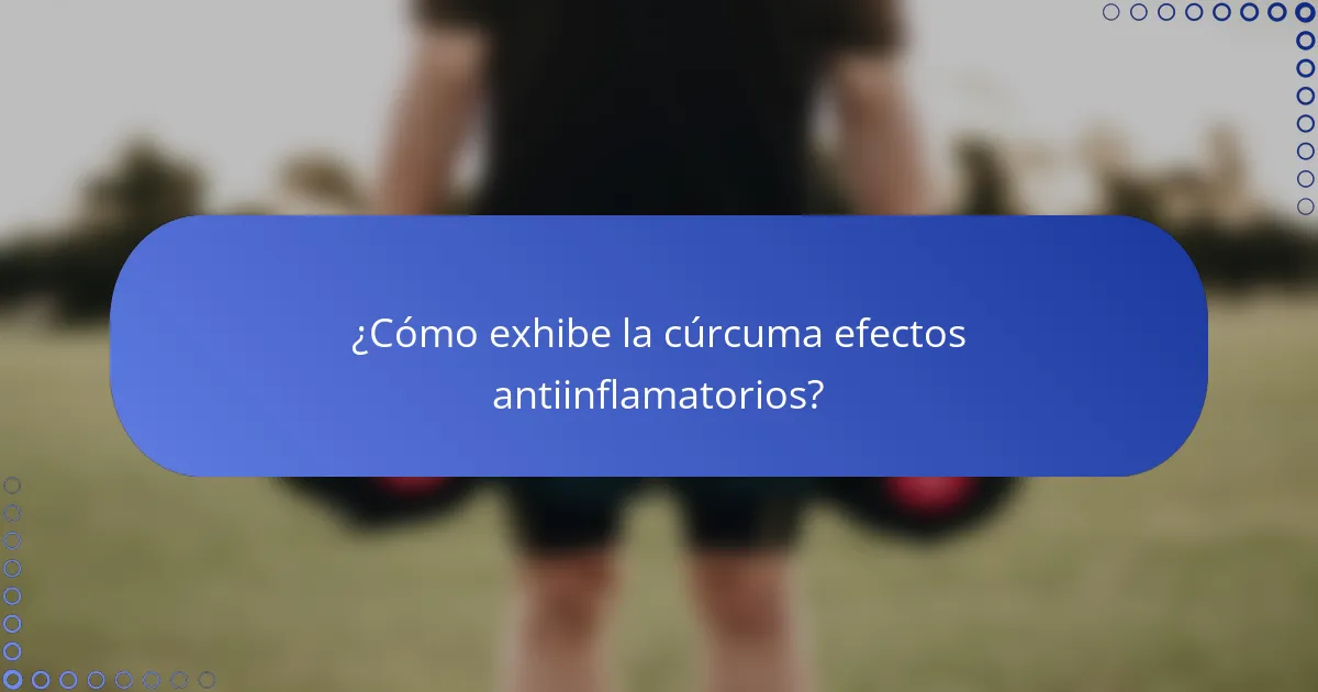 ¿Cómo exhibe la cúrcuma efectos antiinflamatorios?
