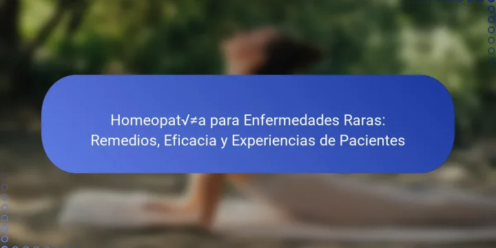 Homeopatía para Enfermedades Raras: Remedios, Eficacia y Experiencias de Pacientes