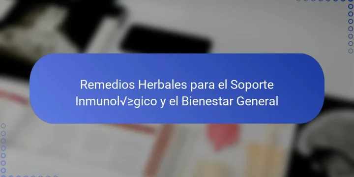 Remedios Herbales para el Soporte Inmunológico y el Bienestar General