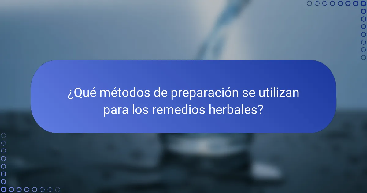 ¿Qué métodos de preparación se utilizan para los remedios herbales?
